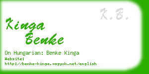 kinga benke business card